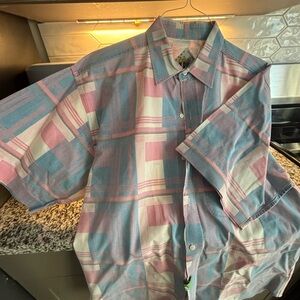 Stylish Blue and Pink Plaid Casual Shirt